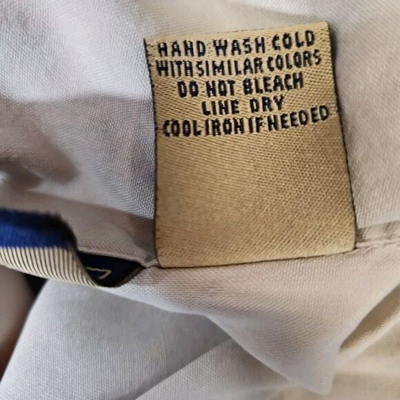 Laura Scott Beige Xl 100% silk blouse short sleeve button front - Picture 6 of 8